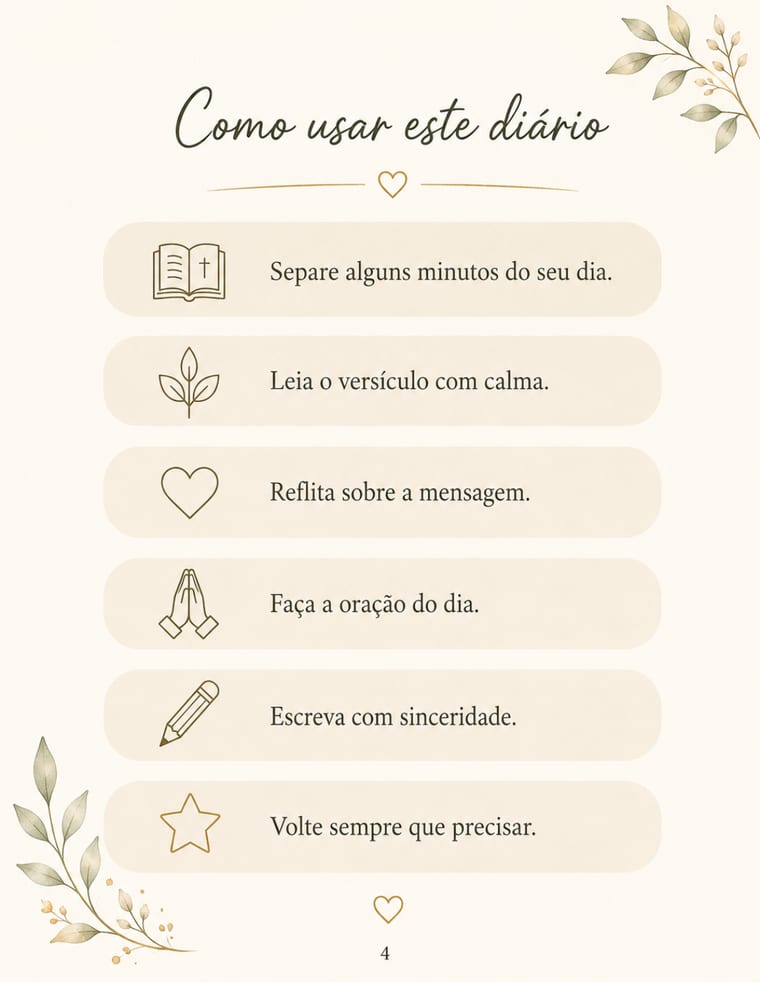 Página: Como usar este diário